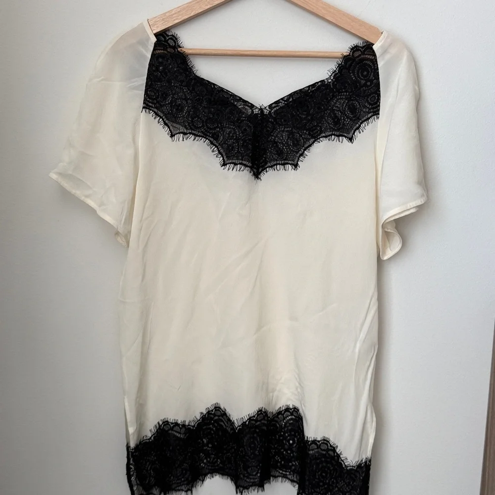 Escada Sport Black and Cream Lace Top - Picture 1 of 10